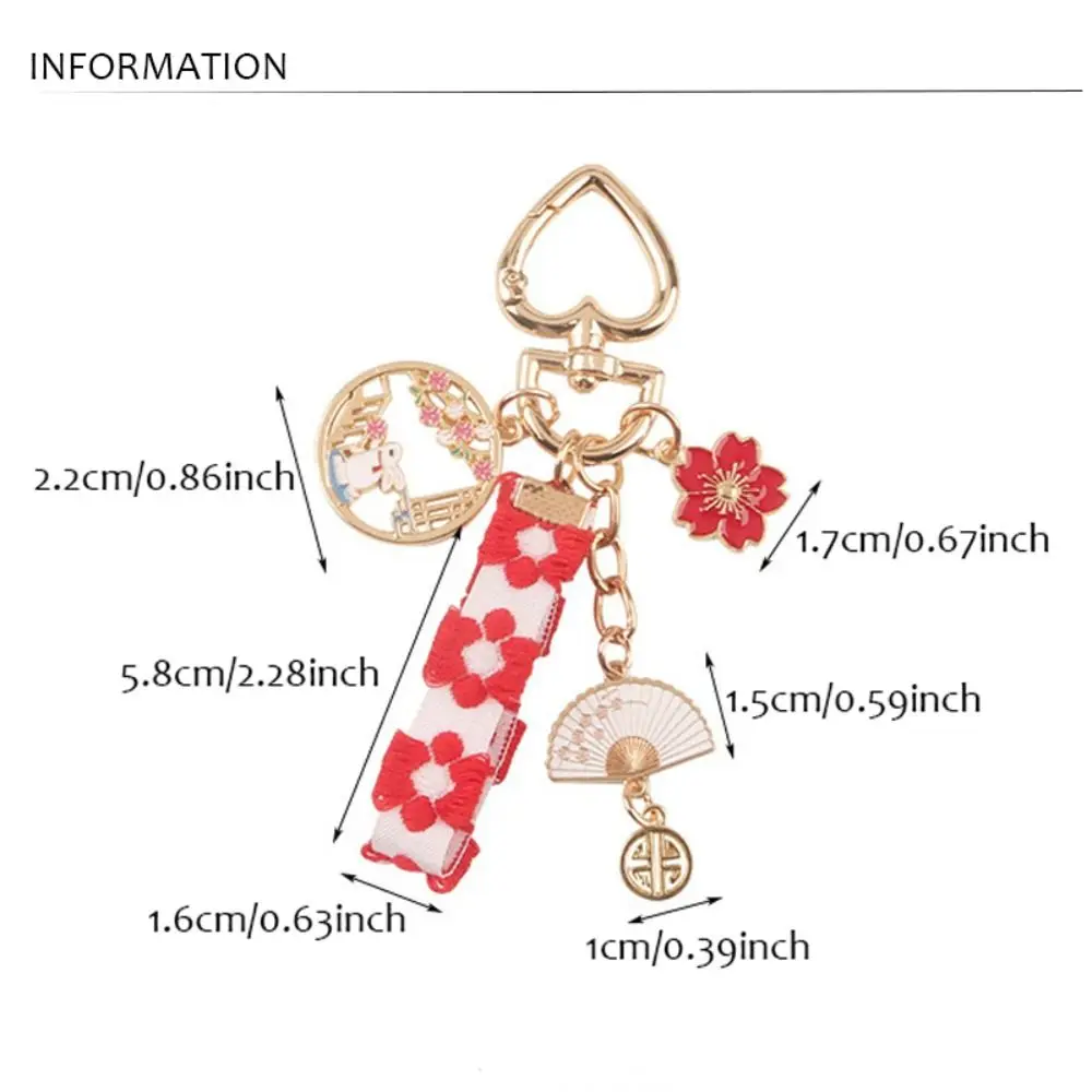 هدية حقيبة سماعة الاذن زوجين ساكورا Kawaii اللؤلؤ أرنب المفاتيح الكورية نمط قلادة الأزهار سبيكة كيرينغ المرأة على ظهره ديكور