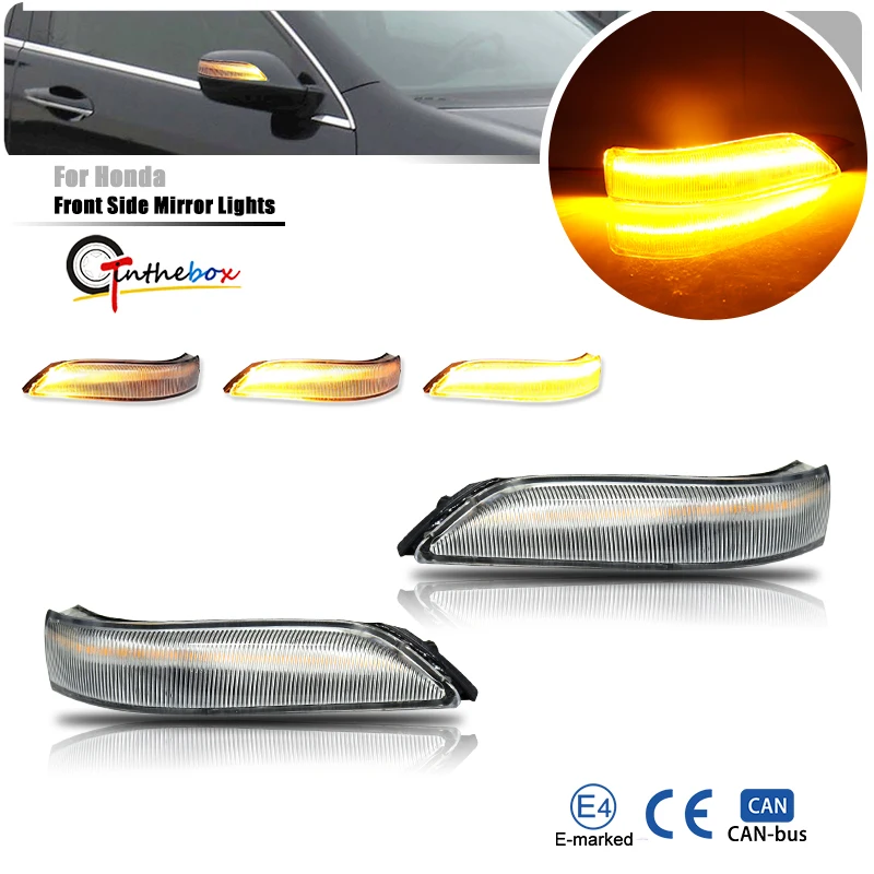 Car Amber Dynamic Blink LED Front Side Mirror Turn Signal Lights For Honda Accord CP1 CP2 CP3 2008-2013 For Acura RL 2005-2009