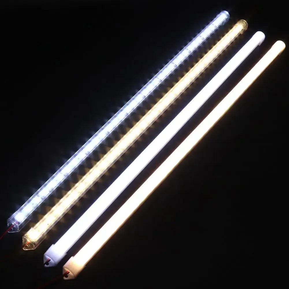 25cm SMD 8520 LED Rigid Strip Hard Bar Light Tube Holder Integrated Ceiling Light 12V + U Aluminium Profile (50 Sets, Transparen