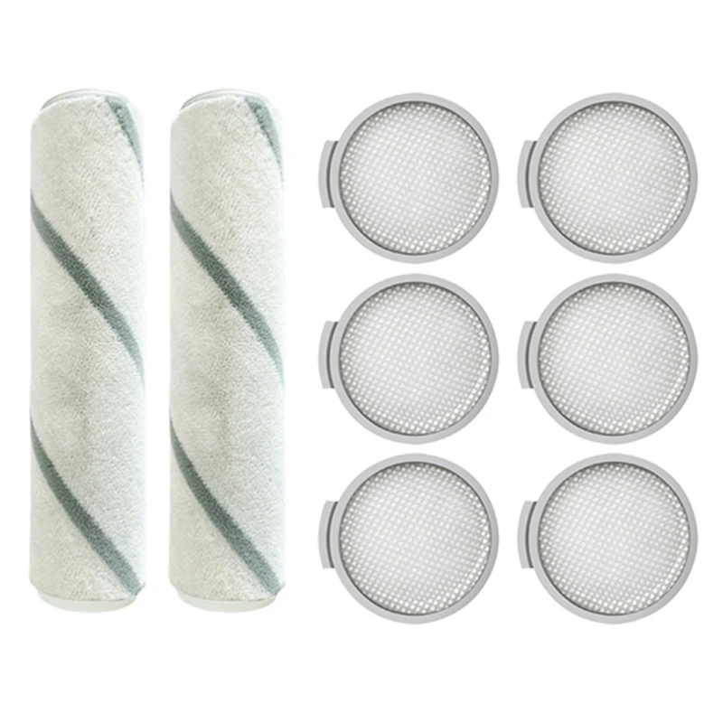 8Pcs Roller Brush Filter For Xiaomi Mijia SCWXCQ01RR Roborock H6 Vacuum Cleaner Replaceable Dedicated Parts