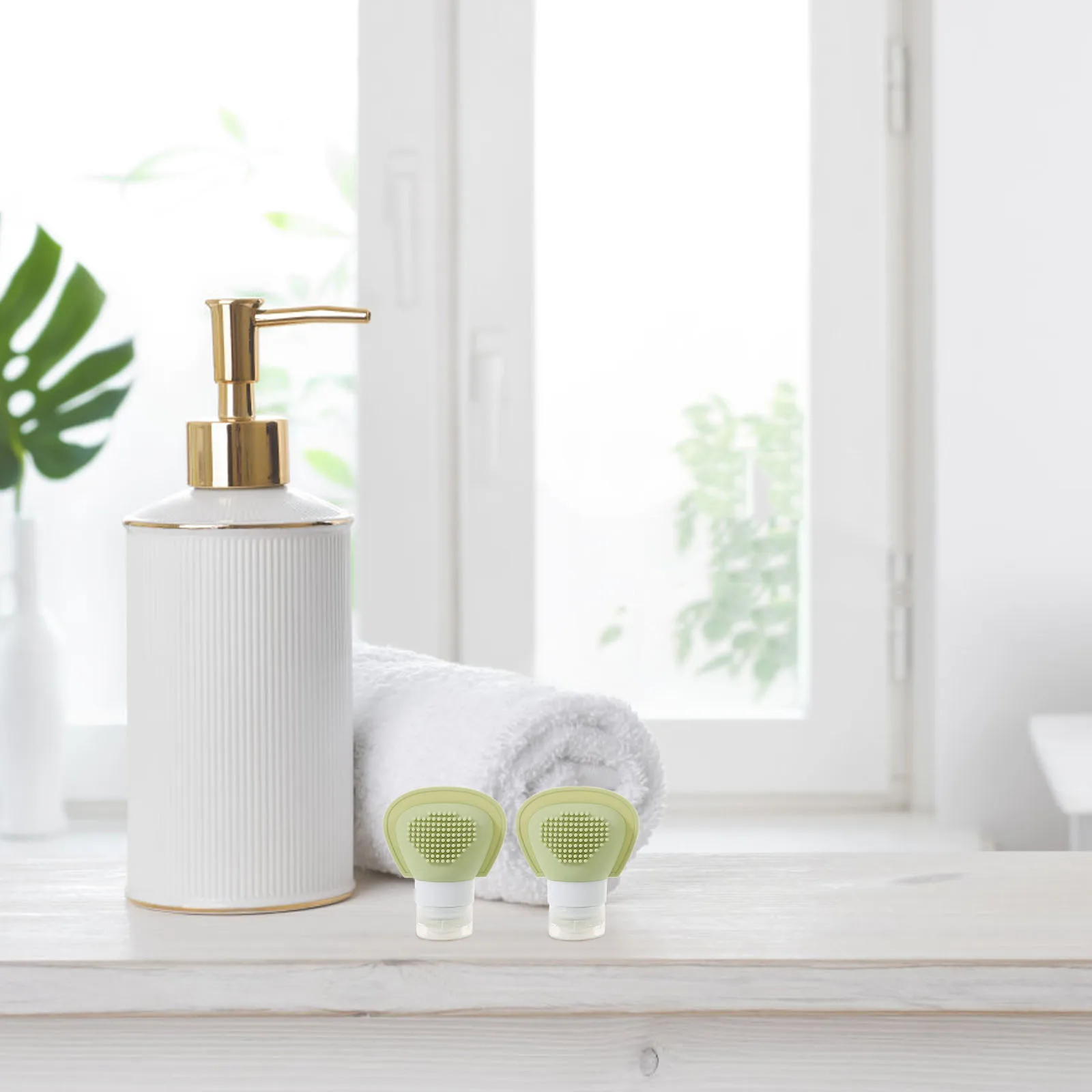 

3pcs Leak Proof Silicone Travel Bottles Refillable Portable Shampoo Conditioner Lotion Containers Squeeze Tube For