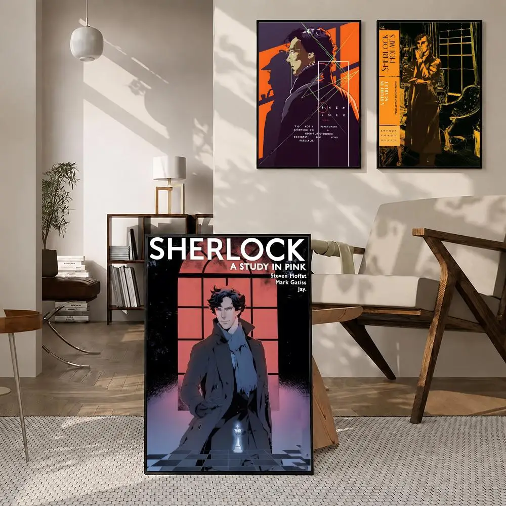 Movie Sherlock Holmes Poster High-definition  stickers, suitable for bedroom, living room, home decoration