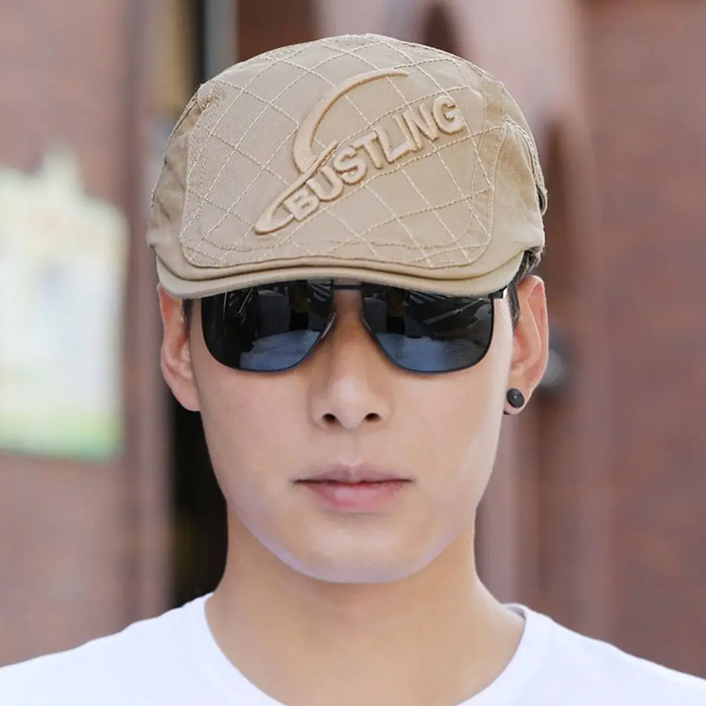 Fashion Breathable Berets Hat Adjustable UV Protection Peaked Cap Cotton Casual Newsboy Hat Men