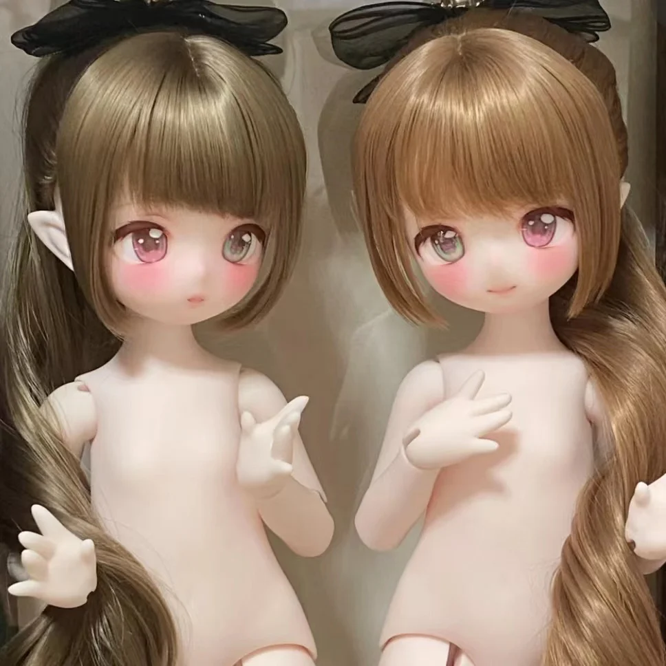 gaoshundoll 1/6 Lala anime face resin OB11 Qbaby blythe MDD VOLKS DIY makeup practice head for birthday gift fashion mysterybox