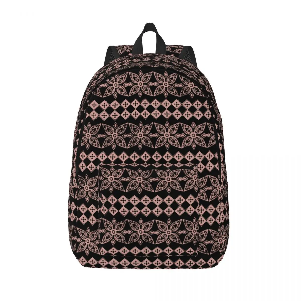 Bohemian Rose Gold Backpack for Men Women Casual Student Work Daypack Boho Laptop Computer Canvas Bags Sports