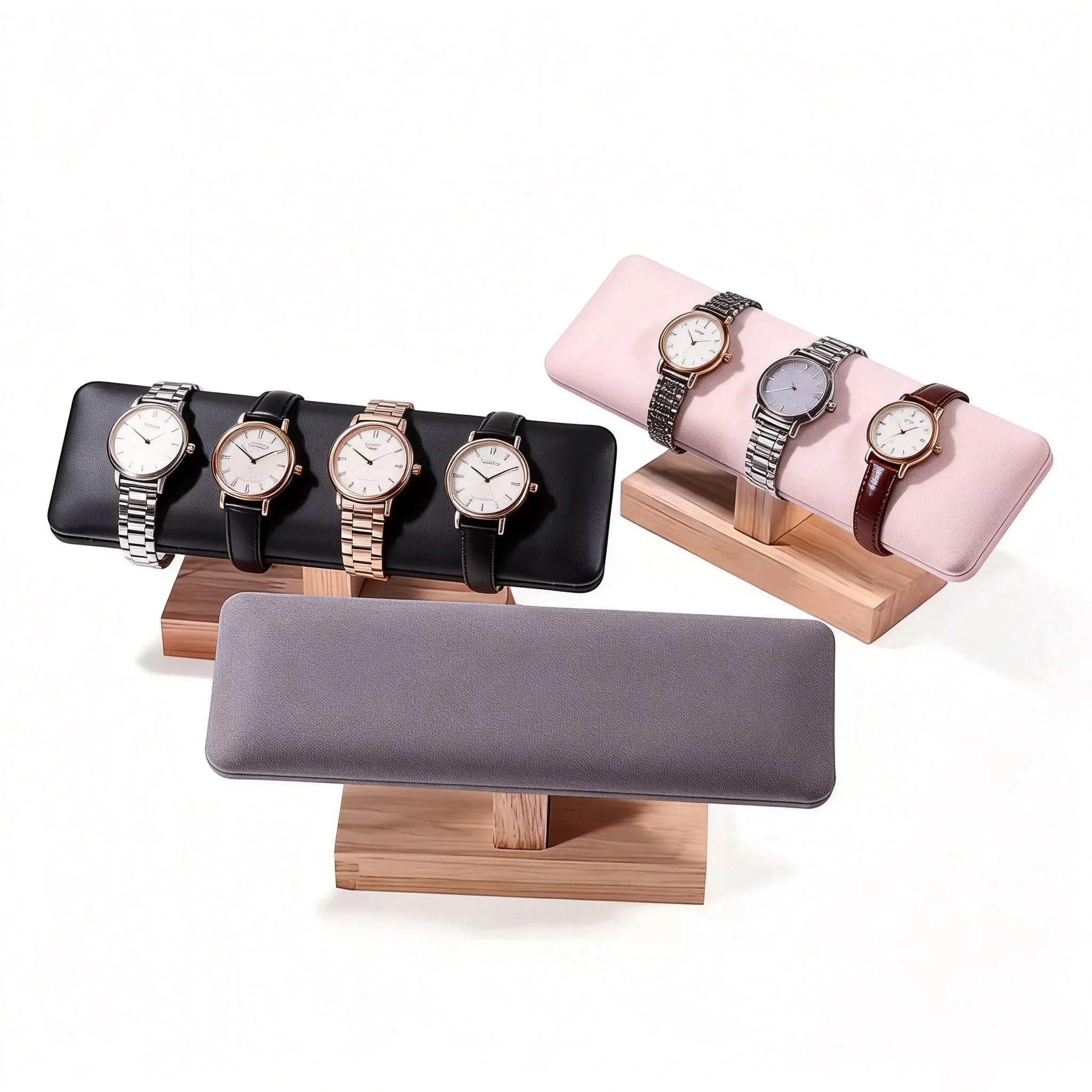 Support d'exposition en bois pour montres, colliers, bracelets, organisateur de bijoux, présentoir pour bracelets, chouchous, bandeaux