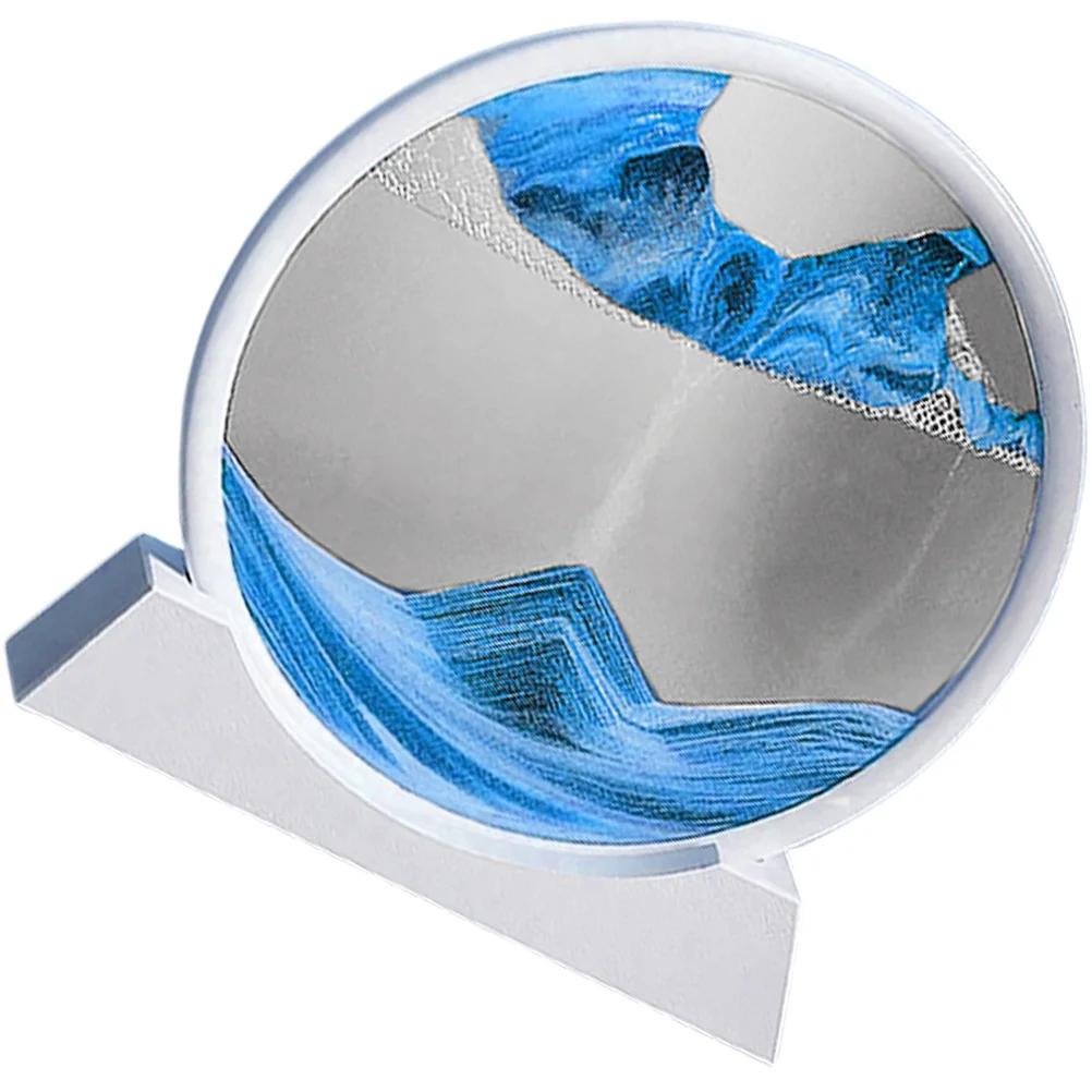 ภาพตกแต่งโต๊ะทำงาน ภาพทรายไหล 3 มิติ ทรงกลม สำหรับตกแต่งบ้าน สำนักงาน ห้องนั่งเล่น ภาพทรายวิวทิวทัศน์