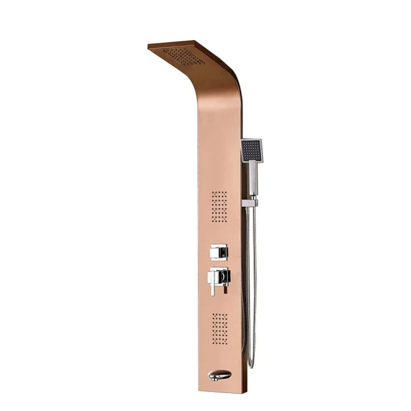 Deluxe Massage Shower with shower column 304 stainless steel Rose gold shower panel with back spray massage hydraulic