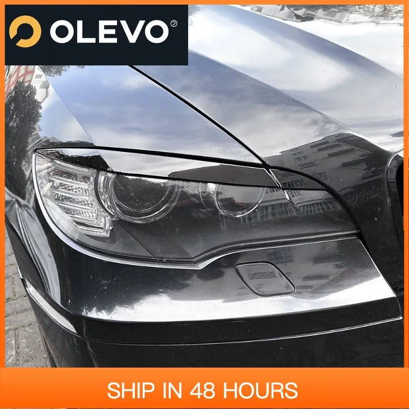

New Car Front Headlight Eyebrows Cover Trim For BMW X6 E71 E72 2008-2014 Head Lamp Eyelids Exterior Auto Body Kits Car Accessori