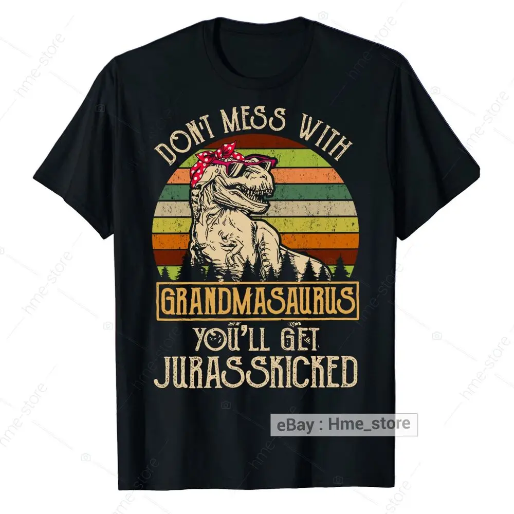 Grandma Saurus T-Shirt Funny Grandmother T-Rex Dinosaur Grandmasaurus Tee Gifts Unisex T-shirts For Men