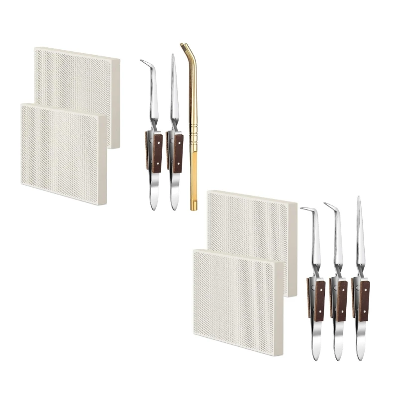 

Soldering Block Honeycomb Soldering Board Lock Tweezers Jewelry Soldering Kits Solder Plate for Precise and Efficient N2UE