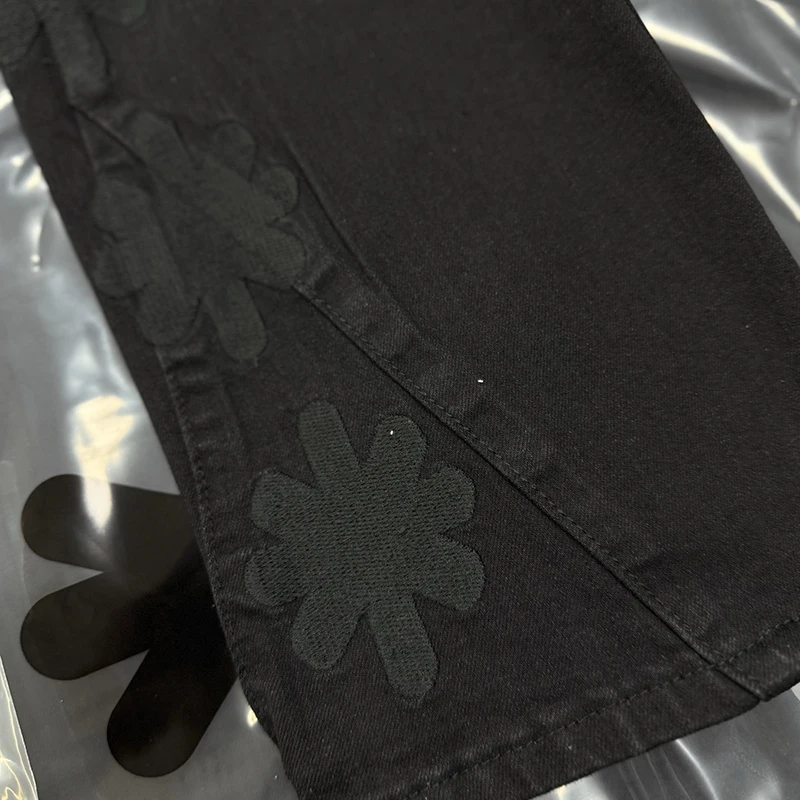 LOSTSHDWS JEANS Klassische Gestickte Logo UNS Trend High Street Fashion Männer Frauen Casual Denim Hosen Ins Stil