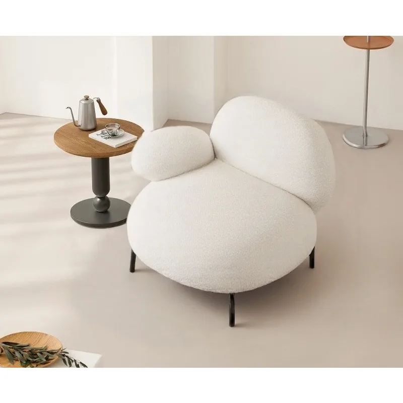 Single sofa chair Household living room Hotel B & B reception area Cream wind lazy leisure chair