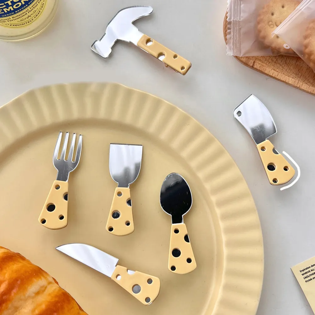6Pcs Cheese Shaped Hair Barrettes Cute Kitchen Utensil Style Plastic Resin Hair Clips for Women Teens Styling Sectioning