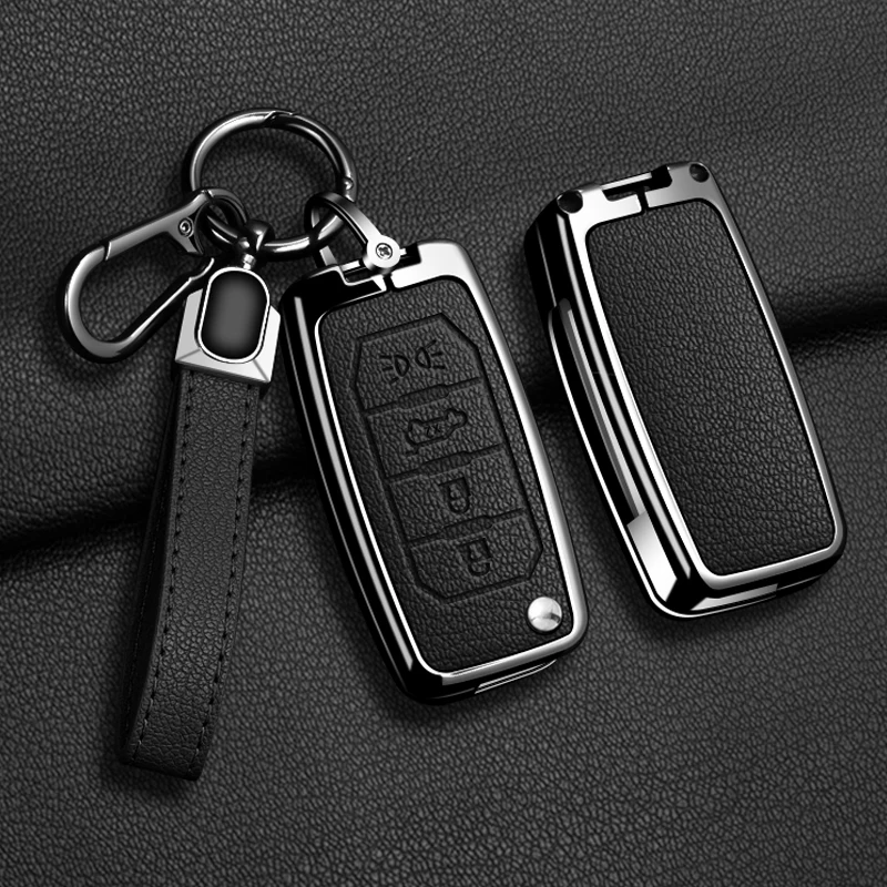 Zinc Alloy Car Key Case Cover Fob for Jeep Cherokee Compass S Renegade Grand Commander for Dodge Journey Challenger Jcuv Charge