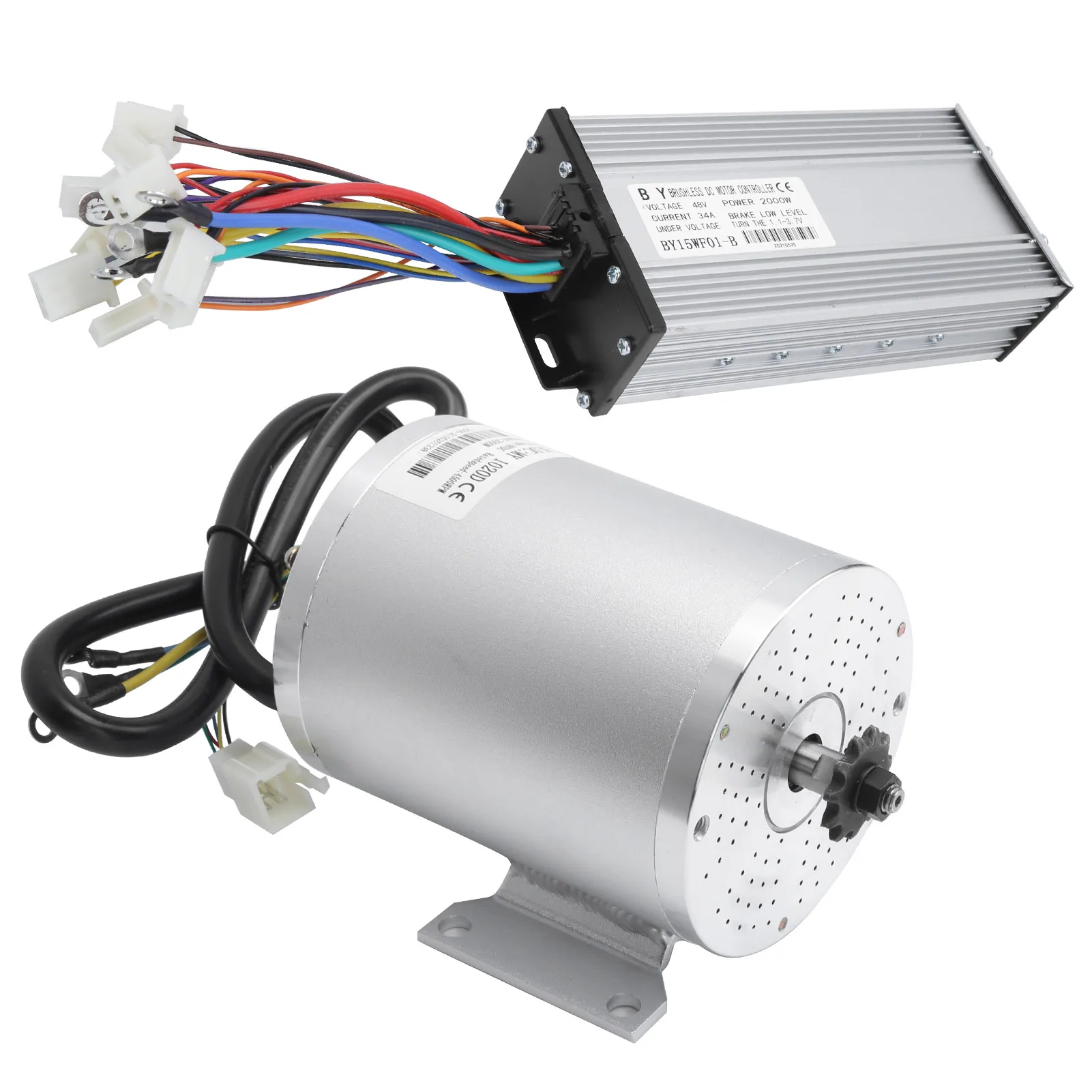 Electric Motor 48V 2000W Brushless Motor Controller Reverse Twist Throttle Gear  Kit Electric Scooter Motor 48V 2000W