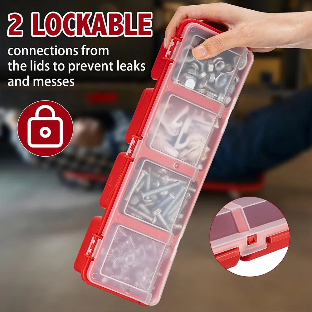 1/3 pezzi scatola di immagazzinaggio di strumenti in plastica multi-scomparto organizzatore per viti parti piccole parti hardware durevole cassetta degli attrezzi per gioielli
