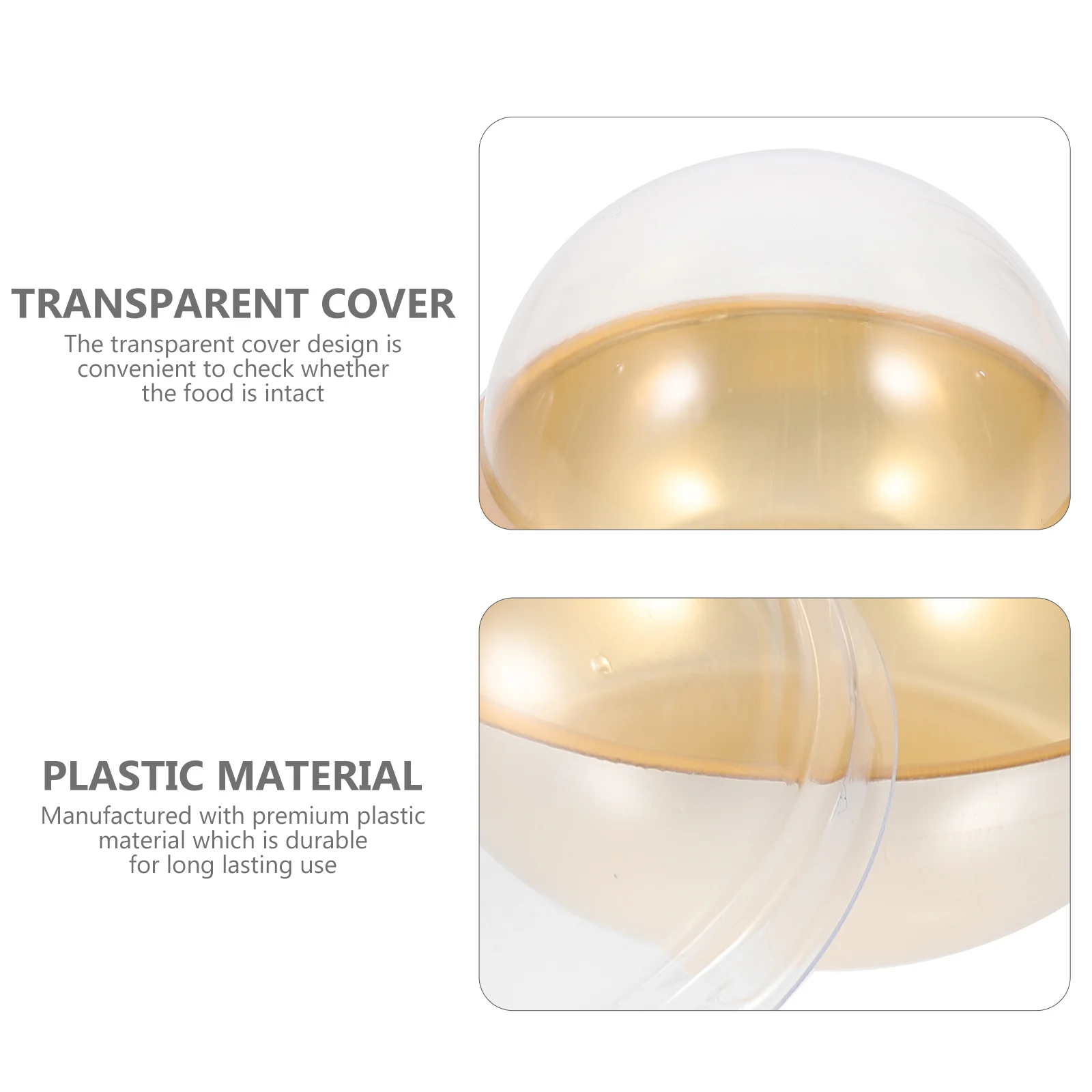 

50Pcs Small Dome Box Moon Cake Container Transparent Cover Individual Cupcake Containers Multipurpose Food Storage