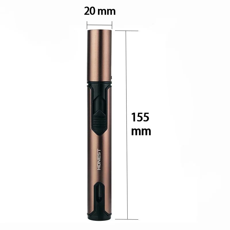 New HONEST Metal Torch Windproof Lighter Refillable Pen Lighter Jet Flame Butane Lighter Kitchen BBQ Candle Camping Men\'s Gadget