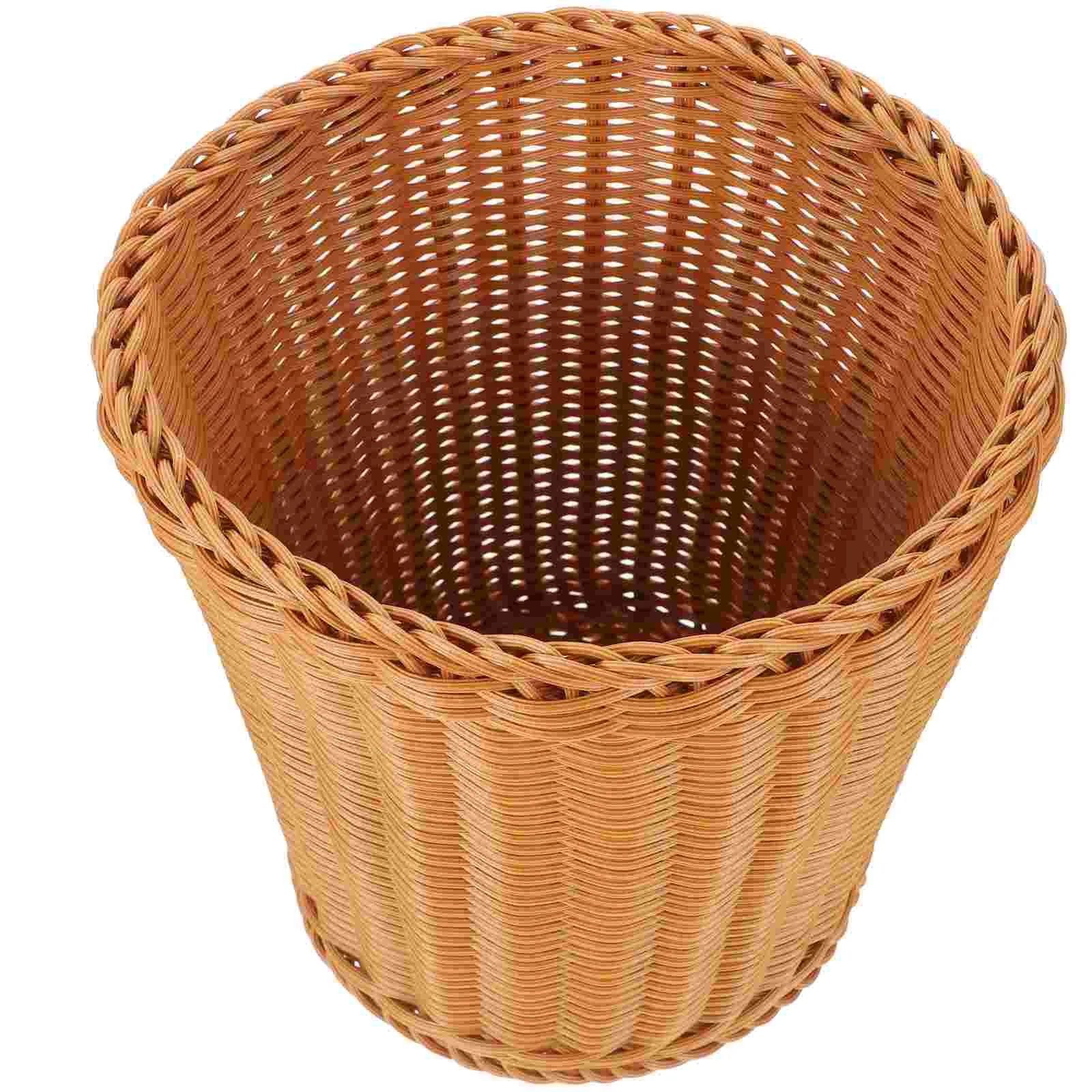 

Wastebasket Rattan Trash Can Office Woven Kitchen Rustic Plastic Household Storage