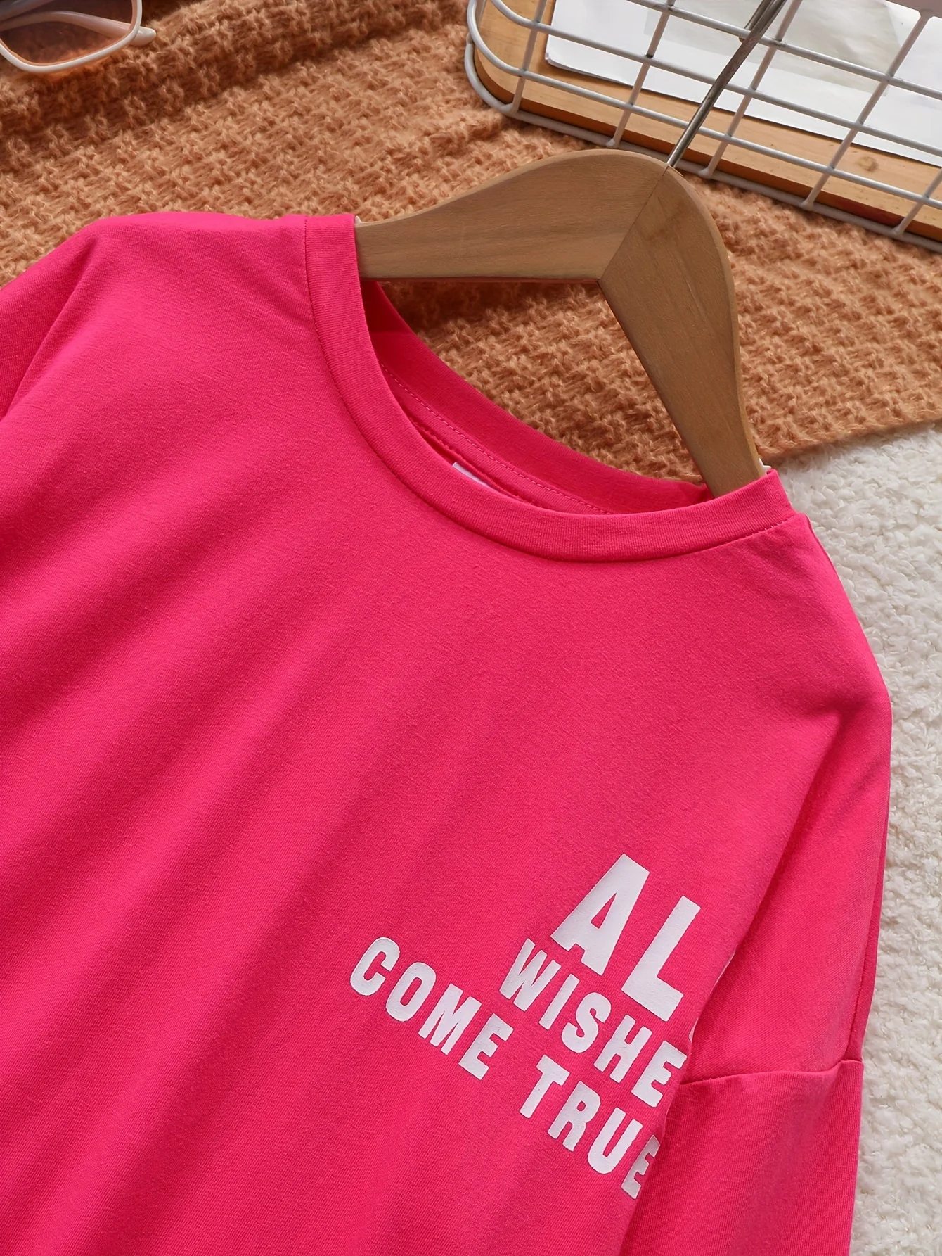 ملابس بناتي مكونة من قطعتين، نمط الربيع والخريف، تي شيرت بأكمام طويلة وسراويل جرس، ملابس أطفال عصرية وأنيقة للفتيات الأكبر سنًا #3