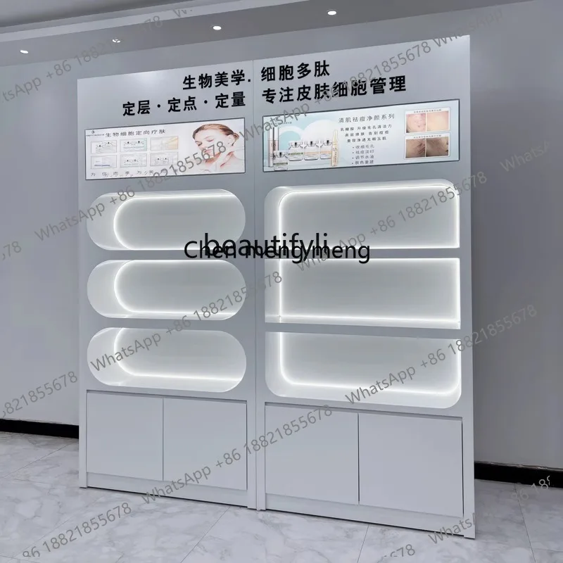 Custom Beauty Salon Display Cabinet Cosmetics Nail Art Storage Cabinet Multifunctional Commercial Display Rack for Shop