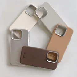 5 Colors Leather Simple Phone Case For Iphone 15promax 13Pro 14Pro 15Pro 14 13 15 Pro Max Plating Old-fashion Vintage Fundas