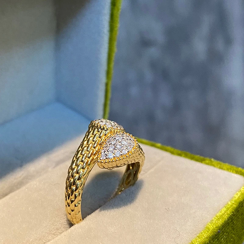 Aazuo Vintage Jewelry 18K Solid Yellow Gold Real Diamond 0.40ct Lucky Ring Gifted For Woman Deluxe Banquet Fashion Jewelry Au750