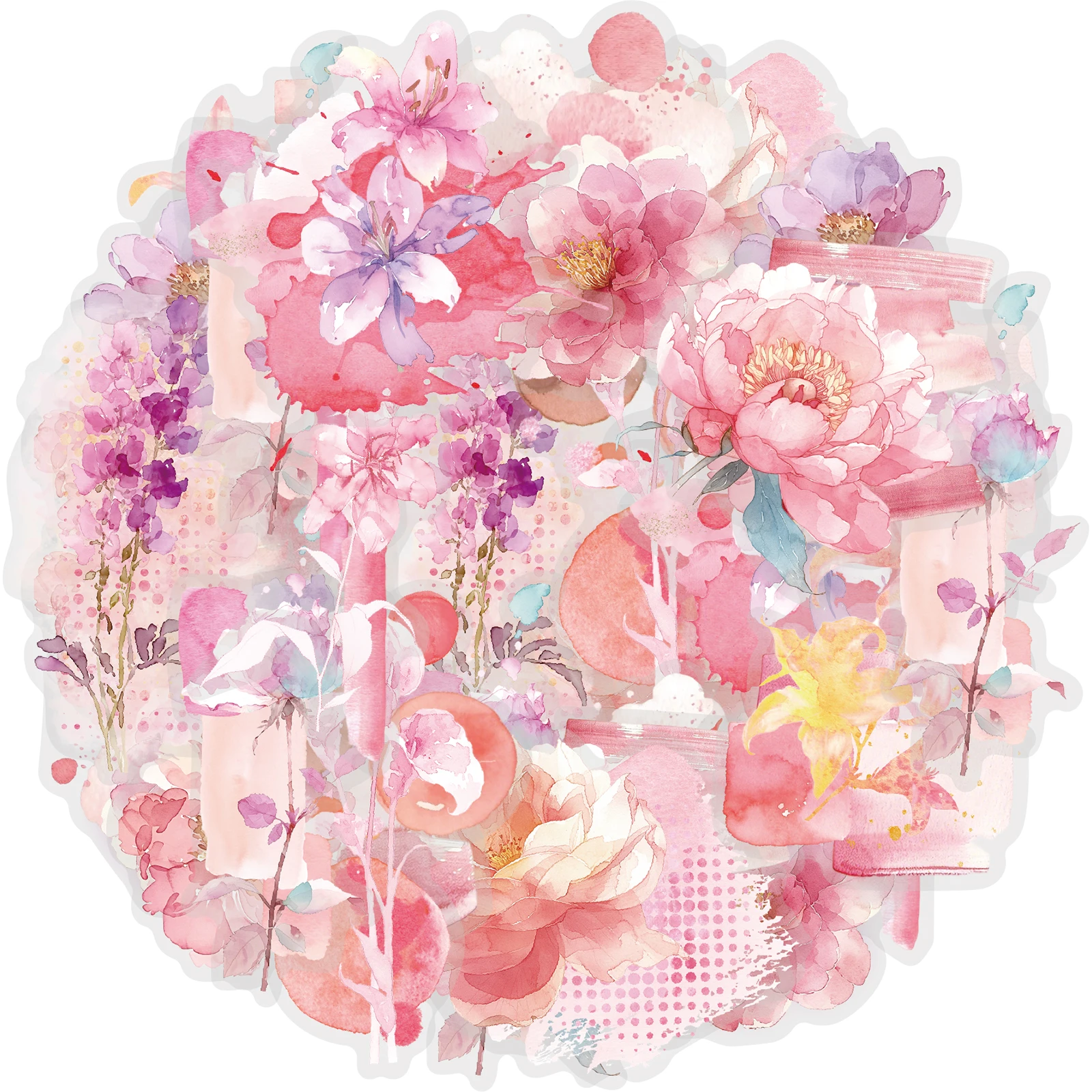 Etori Life 20pcs Floral Stickers with a Hazy Atmosphere and Watercolor Flower Patterns are suitable for DIY card envelopes, laptops, phone backs, handbags, guitars, water bottles, pencil cases, postcards and envelopes, scrapbooking supplies, office decoration supplies, student gift bags, children's stationery stickers, and gifts for friends
