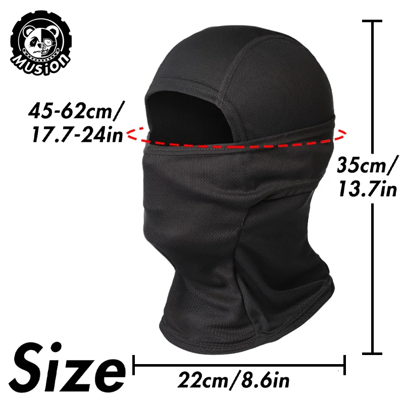 Musion Motorcycle Balaclava Sun Protection Full Face Mask Breathable Mesh Airsoft Mask Balaclava Bicycle Cycling Head Cover Unde