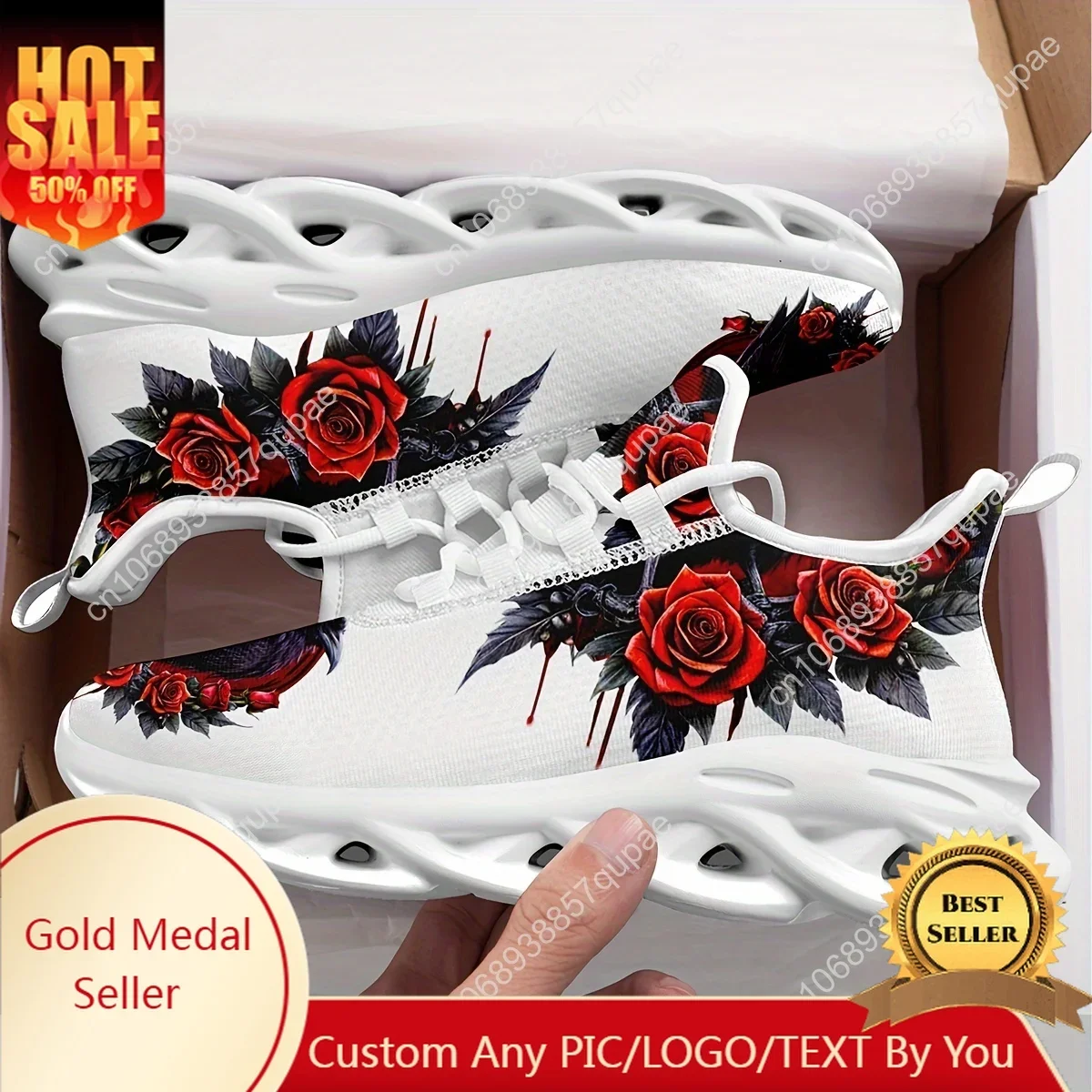 Rose And Crow Chunky Flats Sneakers Mens Womens Sports Running Shoes High Quality DIY Sneaker customization Shoe