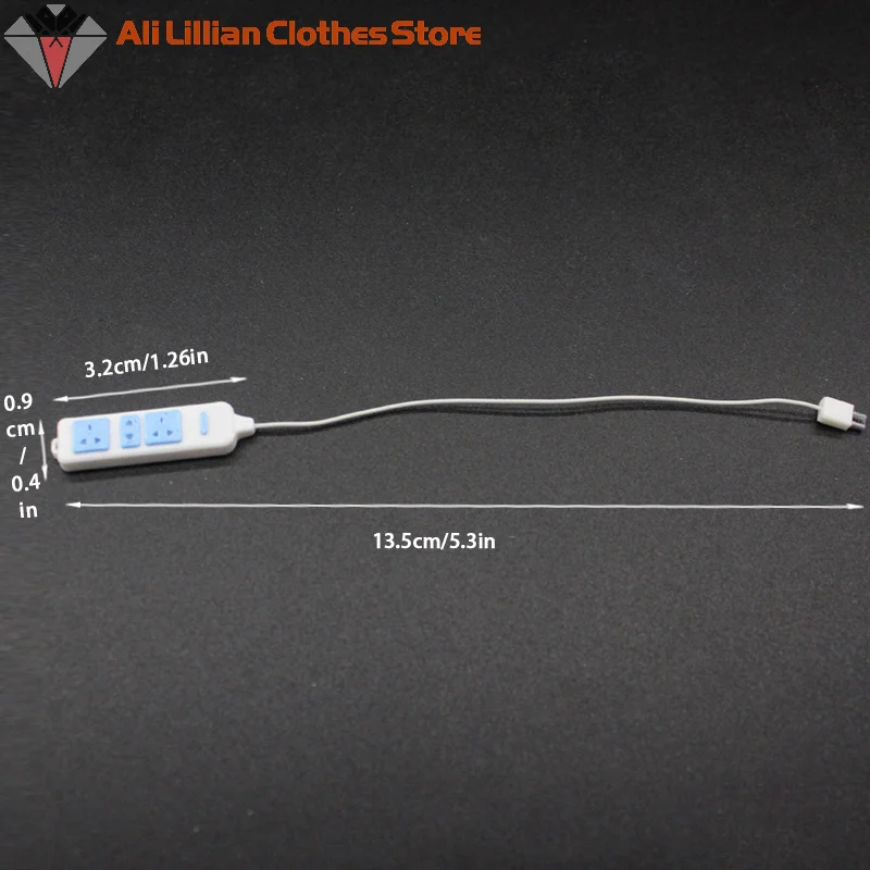 ⭐ CALIENTE ❗   Accesorios para electrodomésticos, enchufe para casa de muñecas 1/12 con Cable, modelo de decoración para casa de muñecas, juguetes para juego de imitación para niños, 1 ud.
