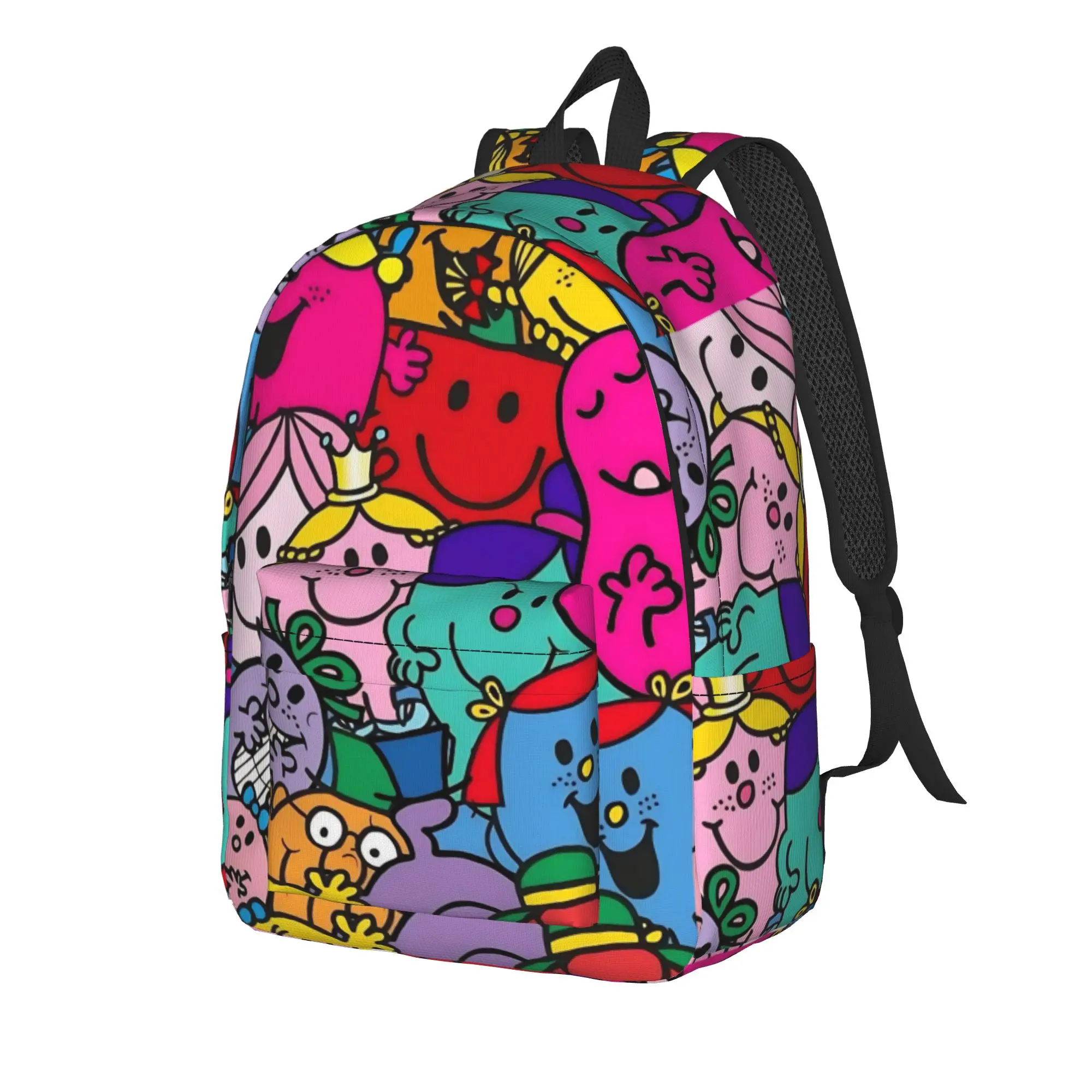 M-Mr M-Men L-Little M-Miss Cartoon Classical Backpack Gift Student Work  Daypack for Men Women Laptop Shoulder Bag