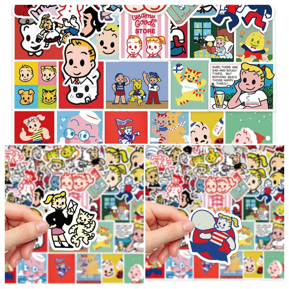 

60Pcs Harada Osamu Stickers Japanese Illustration Graffiti Stickers Phone Case Water Cup Waterproof Stickers Pack