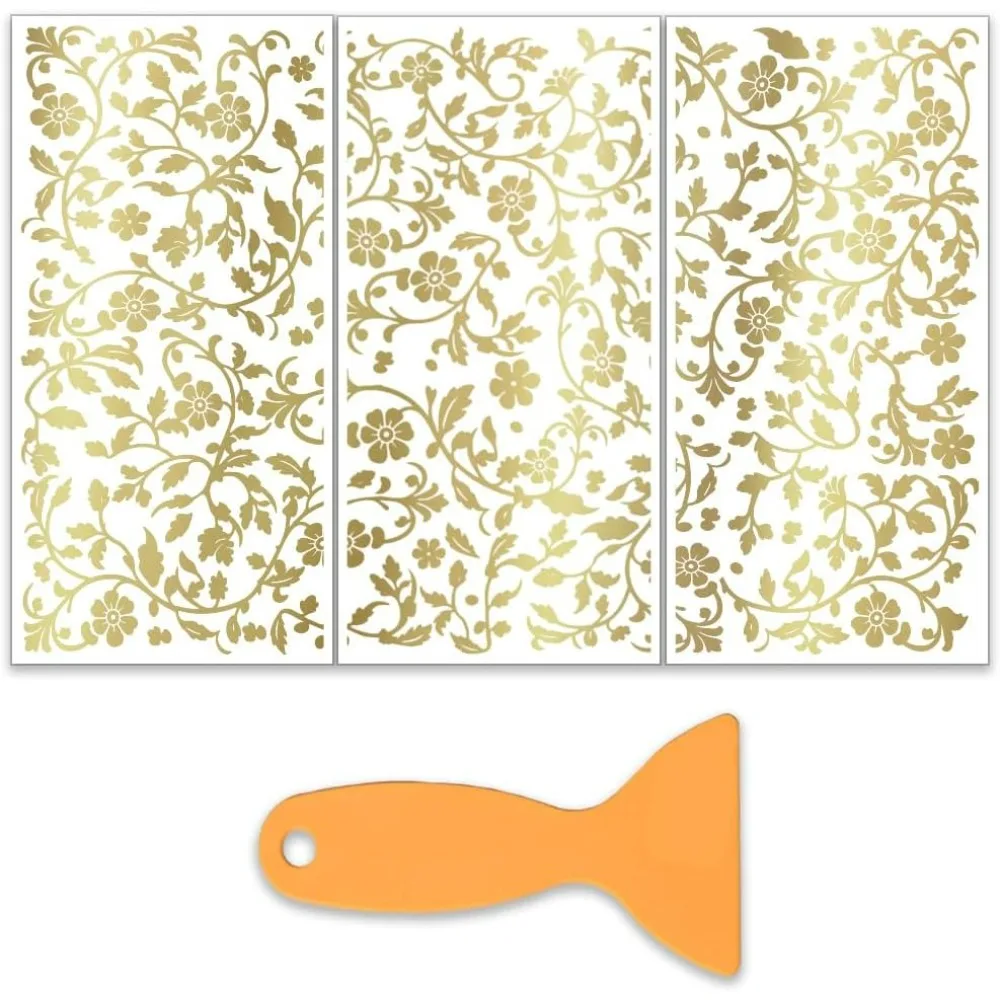 3Pcs/Set  Vines Rub on Transfers for Rub on Decal with 1pc Scraper for Scrapbook Window Home Decoration
