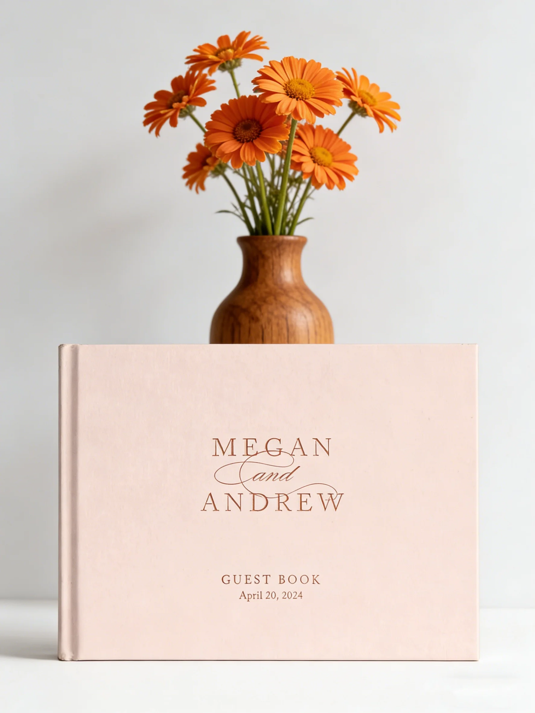 

Персонализированная книга для гостей с фольгированием розовым золотом, стильная фотокнига для записи, твердый переплет, роскошный памятный фотоальбом