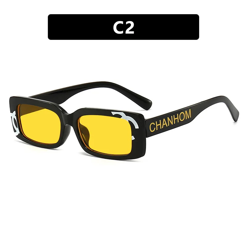 Printed letters small frame square sunglasses new retro sunglasses ladies Korean trend sunglasses fashion wear street shooting