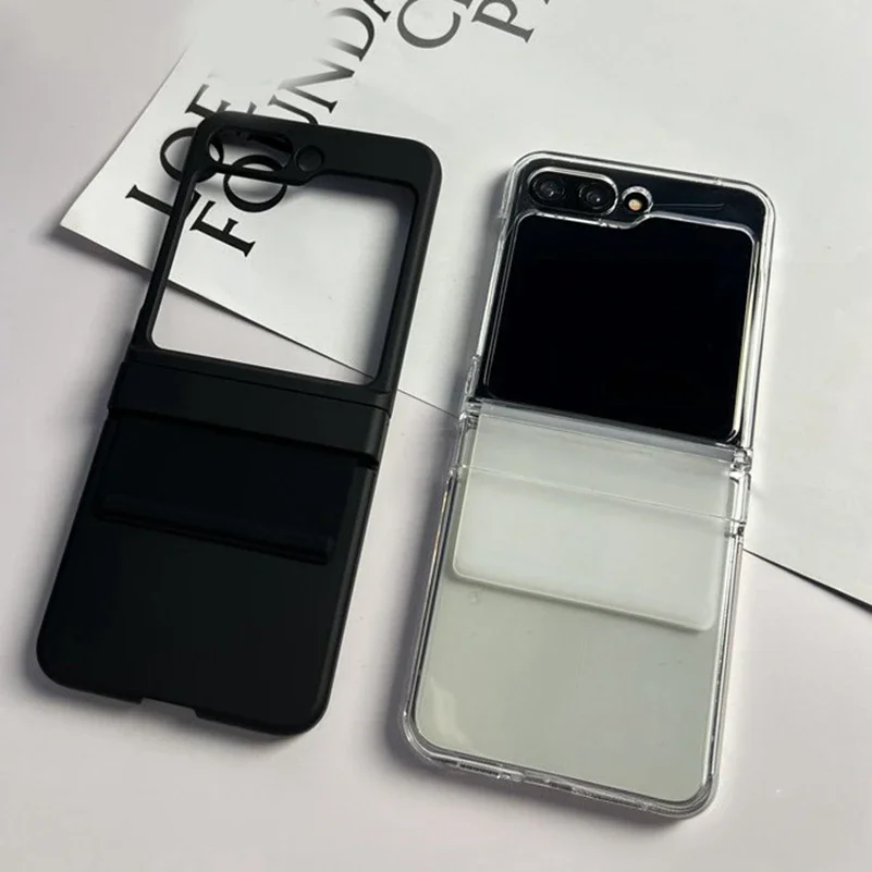 حافظة رسمية لهاتف سامسونج Z Flip 6 بحزام مطاطي حماية مفصلية رفيعة غير لامعة غطاء PC لهاتف سامسونج جالاكسي Z Flip 6 5 4 3 ZFlip5