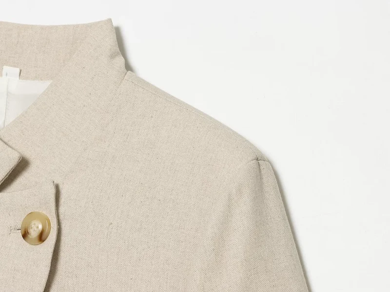 MUJER Büro-Cropped-Blazer für Damen, zweireihiger Freizeitblazer, kurzärmelige figurbetonte Jacken für Damen, neu in der Kategorie Oberbekleidung – Detail 5