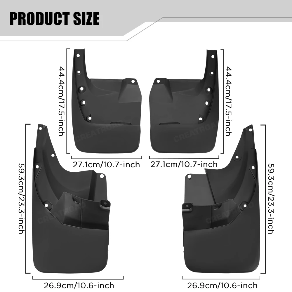Custom Fit 4PCS Mud Flaps for Toyota Land Cruiser Prado FJ90 FJ120 FJ150 FJ200 2010-2018 No Drilling Splash Guards Fender