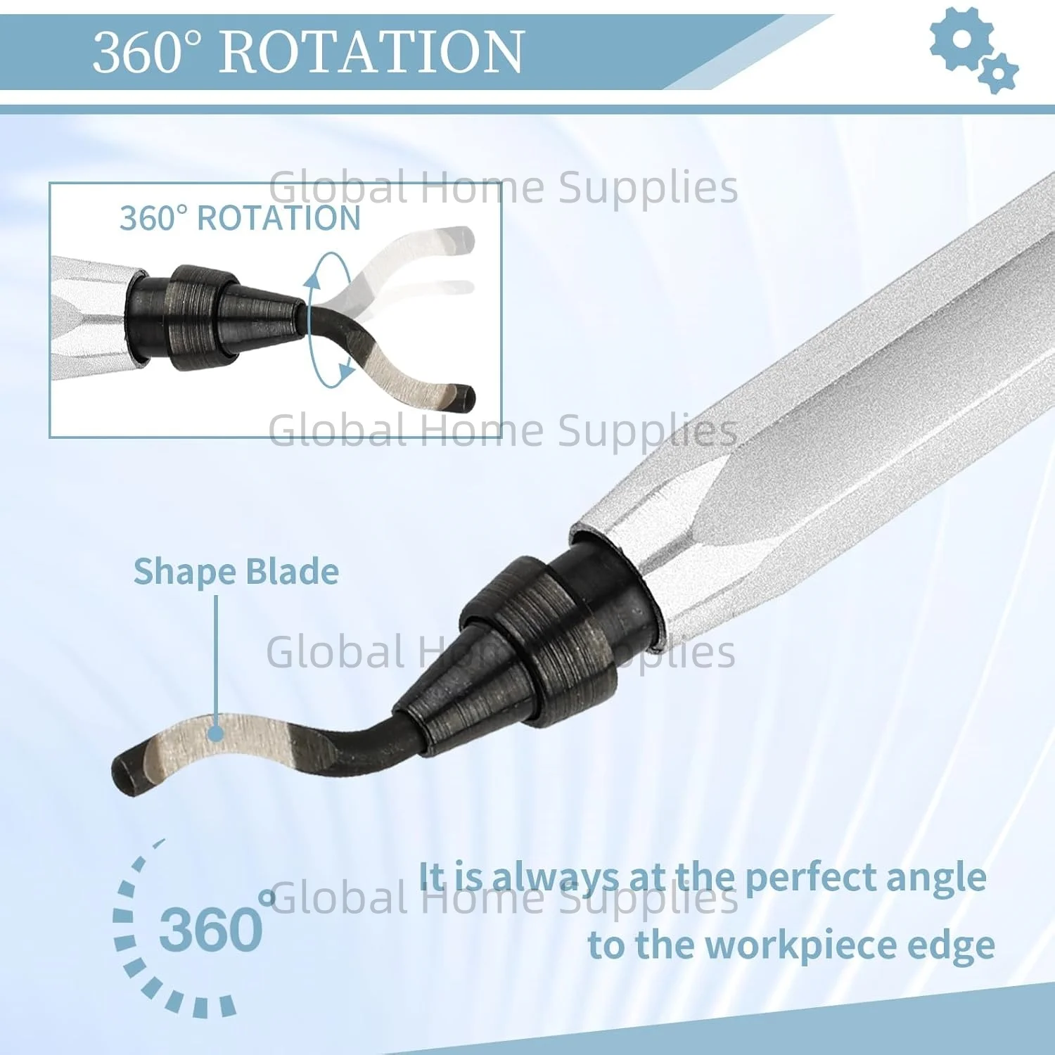 Инструмент для снятия заусенцев с 10 сверхвысокоскоростными стальными поворотными лезвиями, работает на трубах из металлической смолы, ПВХ, медном, пластиком и 3D-печатным краем