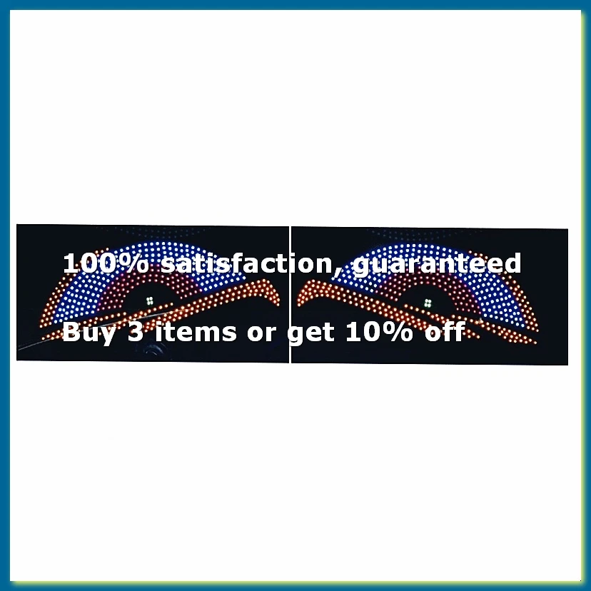 A56M-1 Pair LED Car Dynamic Devil Eye Light Sticker USB Car Eyes Warning Lamp Car Windshield Eye Lights,B