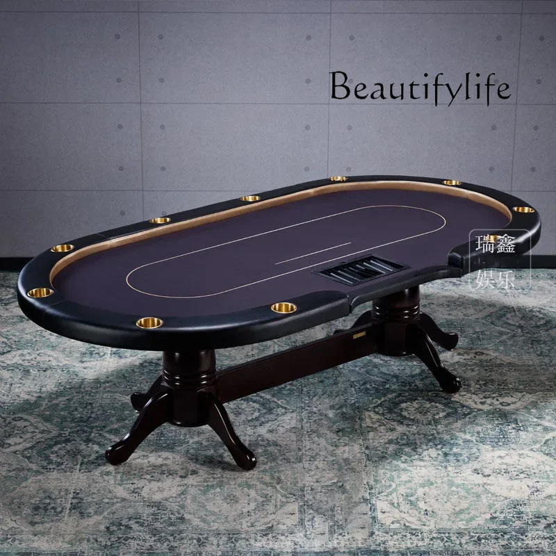 A Texas Poker Table, Club Villa Poker Table, High-end Solid Wood Tiger Foot Table