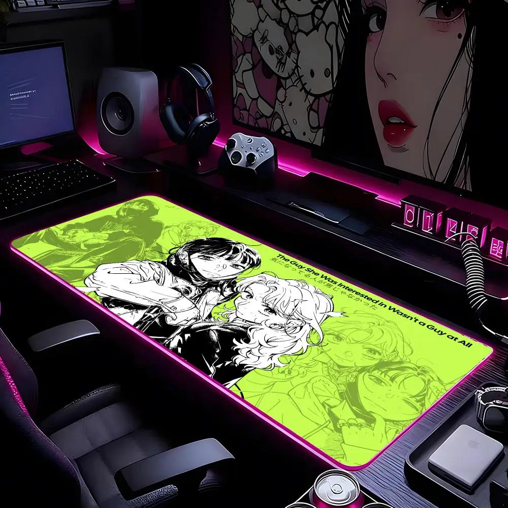 The Guy She Was Interested In Mouse Pads Mousepad HD Printing Computer Gamers Locking Edge Non-slip RGB Mouse Pad XXL90x40cm Key