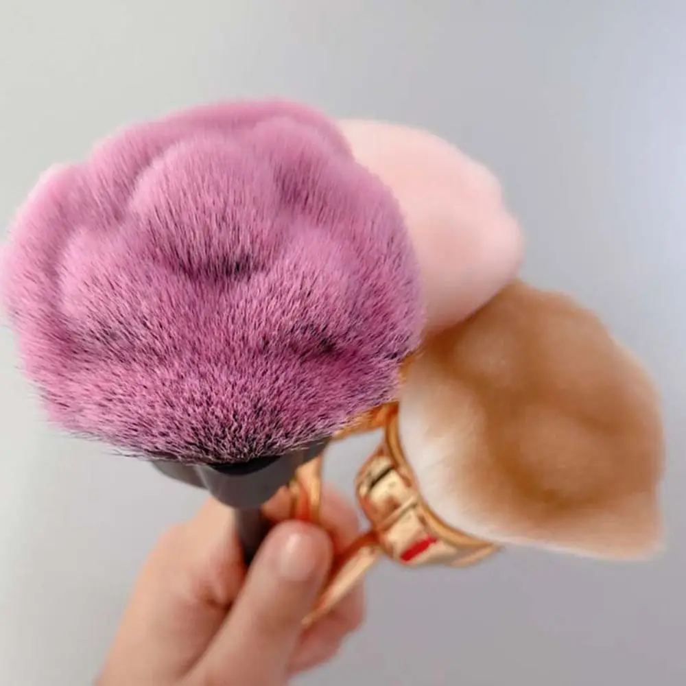 Pennello per pulizia polvere per nail art con fiore di rosa Pennello per trucco in fibra morbida di lana di nylon Strumento cosmetico Pennello per fondotinta multifunzionale da donna
