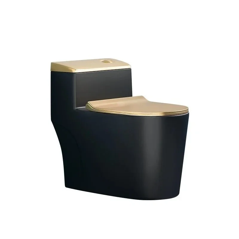 NNToilet Home Creative Personality Black Gold Super Whirlpool Siphon One-piece Home