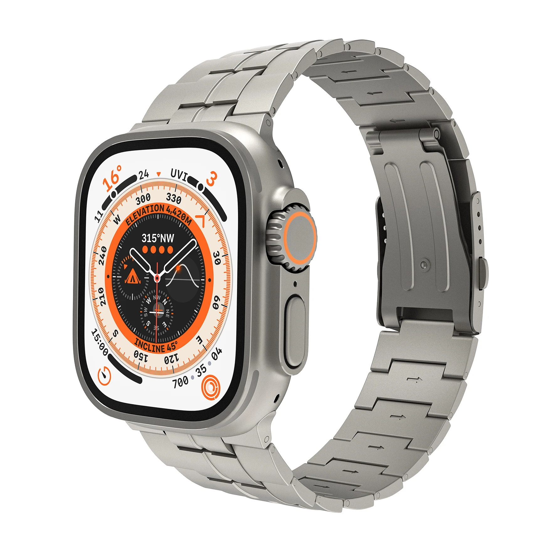 Lululook Watch Band For Apple Watch Ultra 3 49mm Band Titanium DLC Strap With Double Button Clasp For iWatch Ultra 3/2/Ultra