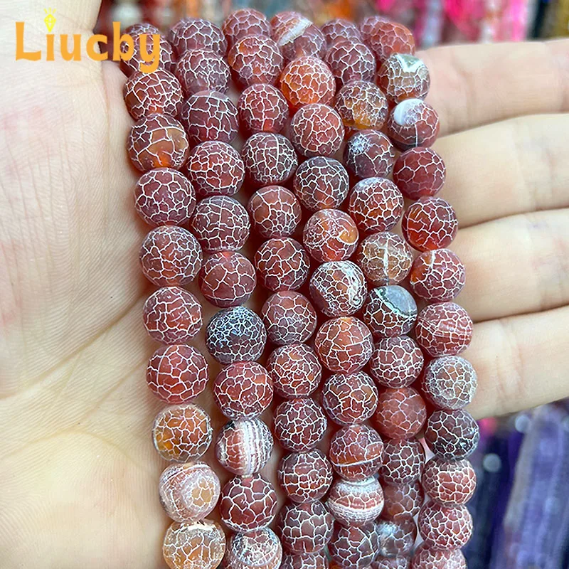 Quartzite Frost Cracked Crab Red Agates For Jewelry Making DIY retro Ear Studs Bracelets Earrings Accessories 15