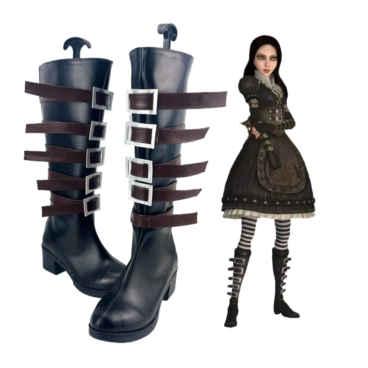

Alice Madness Returns Cosplay Boots Custom Gothic Victorian Ankle Shoes for Cosplay