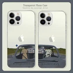 Funny Cartoon Dog Phone Case For iPhone13 12 11 14 15 16 Pro Max Mini X XS 7 8 Plus SE Animals Silicone Soft Couple Cover Fundas